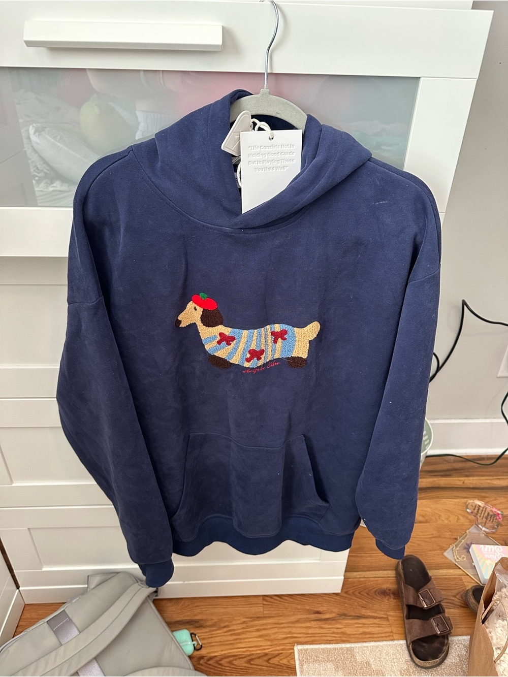 Aelfric Eden Navy Hoodie with Cream Drawcords